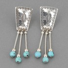 Quoc Trading Handmade Southwestern Sterling Silver Turquoise Dangle Earrings