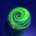 Contemporary Handmade Art Glass Marble 1 09  Swirl Mib With Uv Reactive Green 