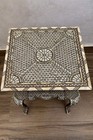 Antique Syrian Pedestal Table In Marquetry Inlaid With Mother-of-pearl C1900