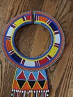 Maasai Tribal Beaded Leather Bib Collar Necklace
