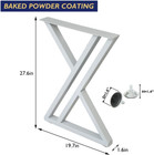 White 28  H Metal Industrial Dining Modern Table Legs Desk Base Cast Iron Wrough