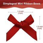 50pcs 1 5  Red Satin Ribbon Bows Pre-tied For Crafts Gift Wrapping Bakery