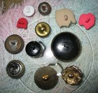 Lot 12 Antique   Vintage Cat Kitten Buttons - Victorian Metal Pictures Realistic