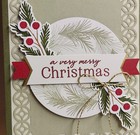 Stampin Up   A Very Merry Christmas   Card Kit  Makes 4-holly berries  Wreath 