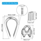 1 8  Wire Rope Kit  24 Pack M3 Stainless Steel Thimbles Clamps Crimping Loop