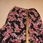 Notations Woman Vintage Y2k Black Pink Floral Maxi Skirt 1x Elastic Waist