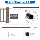 101 Pack 26  Deck Balusters Hollow Round Aluminum Balusters For Deck Railing