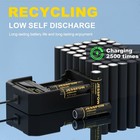 4 Pack 18650 Flat Top Rechargeable Battery Lithium With Charger 3 7v 3300mah 