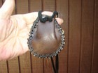 Native American Deerskin Leather Medicine Bag  Wolf Buckskin Necklace Pouch  3 