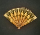 21 Vintage Japan Folded Gold Paper  Decorated Fan Christmas Ornaments  Rare 
