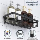 Adhesive Shower Caddy Organizer Shelves Rack 5 Pack Corner Bathroom Storage New