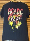 Ac dc Shirt Black W  Band Members And Flames Adult Sm  Junior M