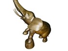 Vintage Huge Brass Circus Elephant  Trunk Lifted Up Elephant  Made In Korea  18 