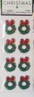 Christmas Paper Crafts Wreath Gems 8pc Dimensional Stickers  New