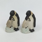 Vintage 1980s Nurturing Emperor Penguin With Baby Figurine Set Of 2 New Arrival