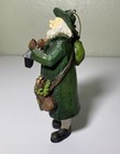 Irish Celtic Style Father Christmas Santa Ornament Shamrock Green Coat Resin