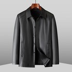 Men s Mid-length Casual Leather Jacket