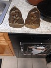 Pair Of  Vintage Cast Iron Rodin   s The Thinker Bookends Bronze Finish