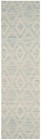 Marbella Collection Runner Rug - 2 3  X 8   Light Blue   Ivory  Handmade Wool   