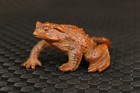 Chinese Japanese Boxwood Hand Carved Jinchan Frog Statue Netsuke Gift