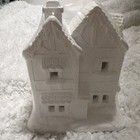 Ready-to-paint Unpainted Pottery Ceramic Bisque House Village Building