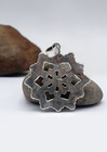 Multistone Coral Flower Silver Sterling Pendant