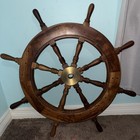 Authentic 36 3 8 Inch Wood   Bronze Sail Boat Ships Wheel  r2 380c 