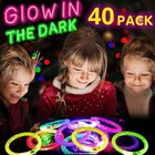 40 Pcs Led Glow Sticks Bracelets Glow In The Dark Party Supplies  Light Up Br   