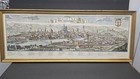 Lithograth Of Florence Italy Panoramic Gold Wood Frame Wide 34x14 Inch 