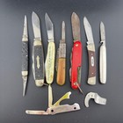 Lot Of 9 Vintage Pocket Knives Buck 704 Boker Barlow Colonial Imperial Tools