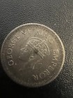 1943 Asian Coin- India British 1 4 Rupee Reeded W Groove Krause  547 Silver