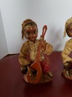 Vintage Indian India Musicians - Hard Plastic   Fabric - 7 1 2  Tall