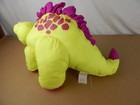 Vintage 1992 Fisher Price Dino-roars Yellow Dinosaur Plush Nylon Puffalump Works