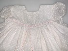 Vintage Infant Dress  White Swiss Dot   Pink Roses 18m See Measurements