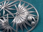 Exceptional Cut Out Vintage Sterling Silver Palm Frond Themed Pin  2 25  X 1 75 