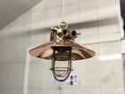 Daeyang Old Vintage Brass Hanging Light Fixture With Copper Shade - Set Of 2