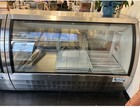 64    Avantco Curved Glass Floor Model Refrigerated Display Case With 2 Shelves