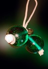 Vntg Clacker Balls - Green Sparkle Us Seller