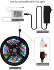 5m Rgb 5050 Non Waterproof Led Strip Light Smd 44 Key Remote 12v Supply Power