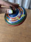 Vintage Tin Litho Airplane Spinning Top Noise Maker
