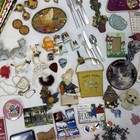 Junk Drawer Lot Vintage To Modern Pins Fridge Magnets   Trinkets Galore