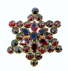 Antique Victorian Garnet colored Czech Glass Star Pin