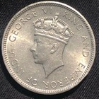 1937 Hong Kong 10 Cents Nickel Coin - Ms  mint State Uncirculated  Condition