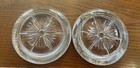 Vintage Drink Coasters -set Of 2-glass Sunburst Design Trimmed In Hammered Metal