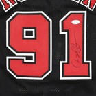 Dennis Rodman Signed Chicago Black Black Ink Jersey  beckett 