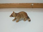 Vtg Raccoon Figurine Hard Plastic Hand Painted 3  Hollow Toy Figure Wild Animal