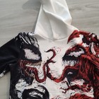 Venom   Carnage Graphic Print Pullover Hoodie  Black Red White  Unisex Kids