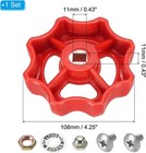 Patikil Outside Faucet Handle Square Stem Hole 7x7mm  Abs Round Red 