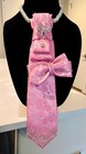 Breast Cancer Awareness Tie Necklace W Rhinestone Brooch