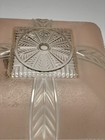 Vintage Art Deco Square Glass Ceiling Light Fixture Shade Blush Embossed Leaf